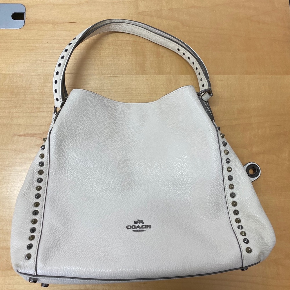 Edie bag with studs, cream leather